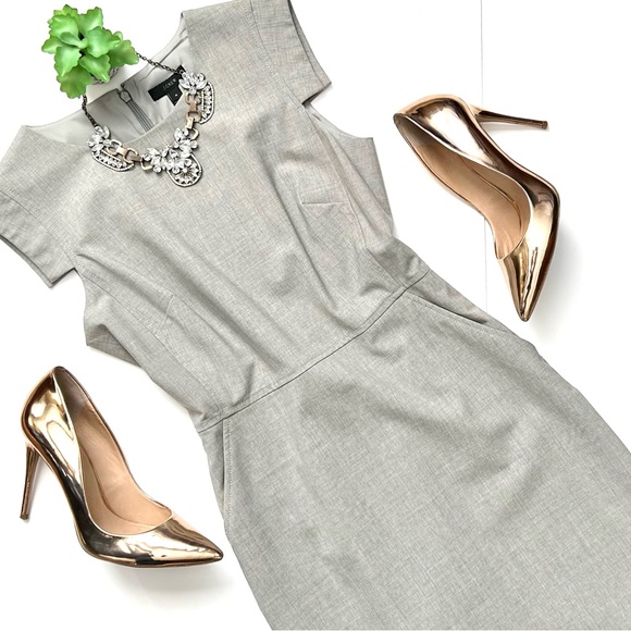J. Crew Dresses & Skirts - J. Crew Resume Light Gray Wool Sheath Dress Size 6 Career Work Office Dove Grey